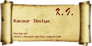 Kacsur Ibolya névjegykártya
